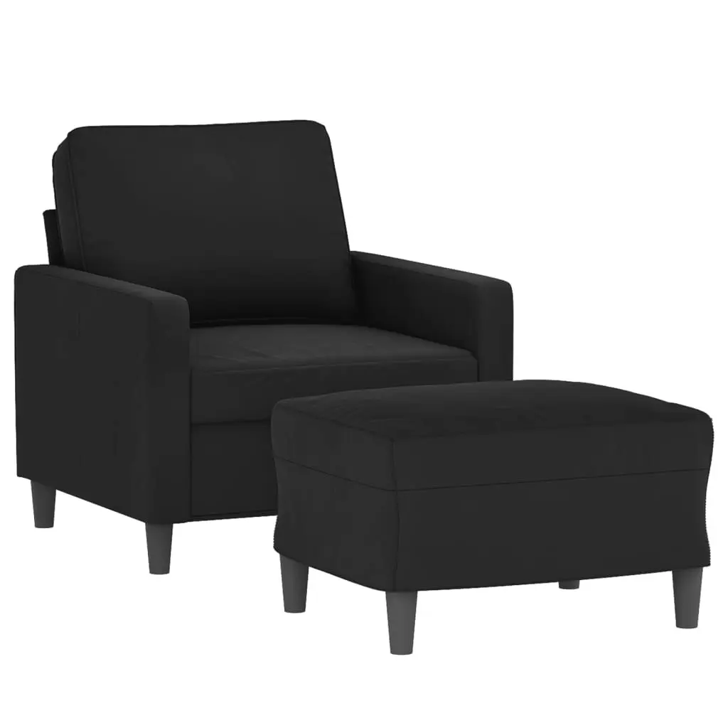 Sofa Chair with Footstool Black 60 cm Velvet 3201050