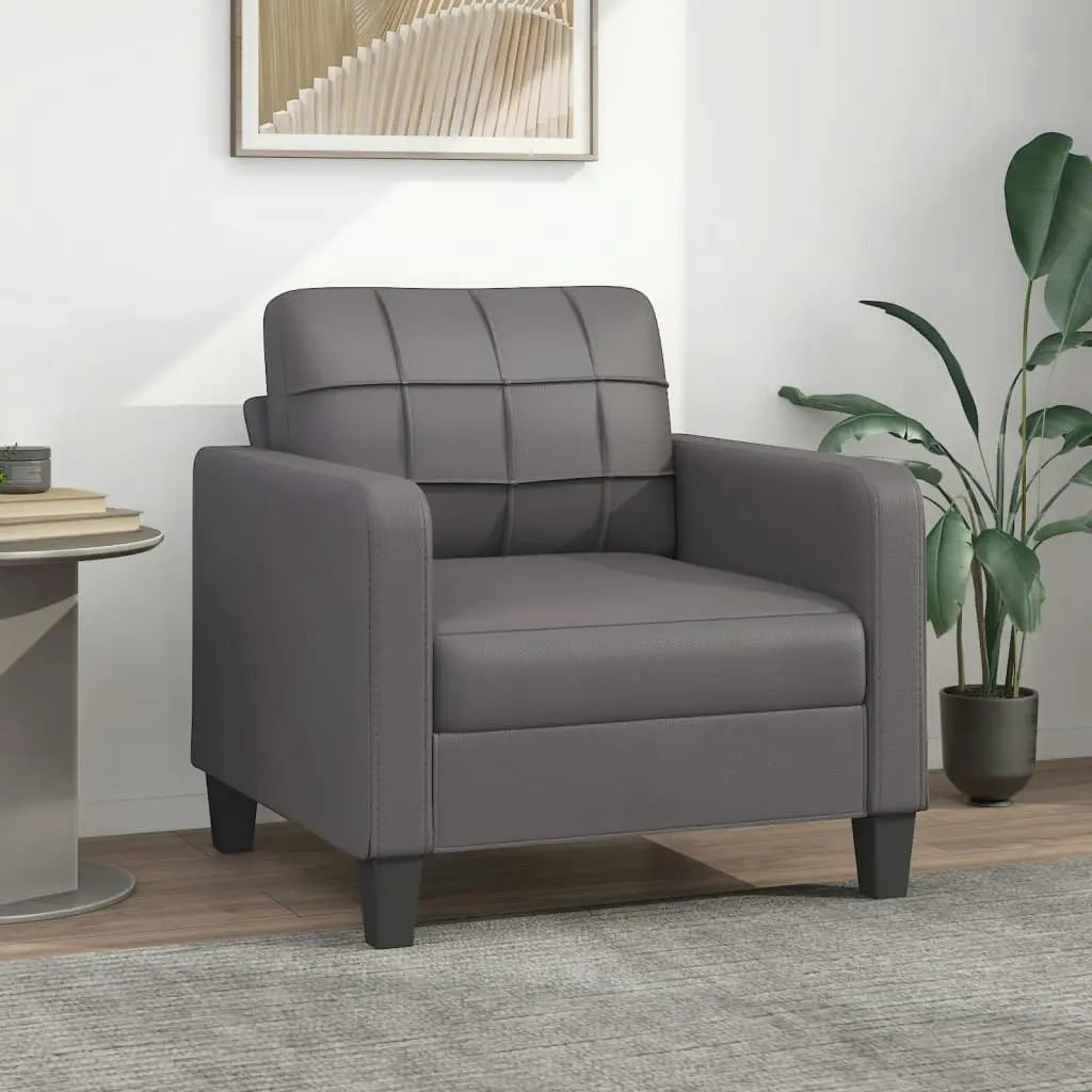 Sofa Chair Grey 60 cm Faux Leather 359109