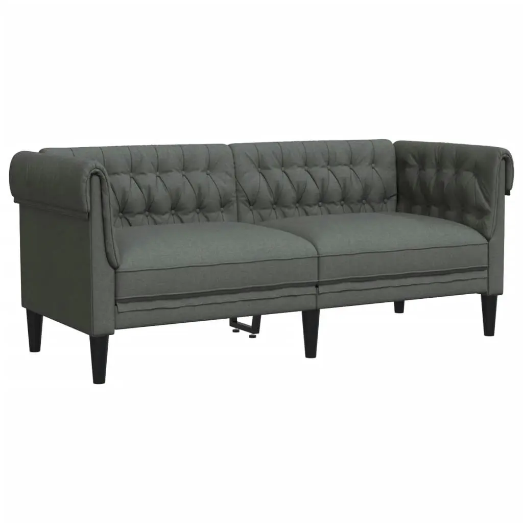 2 Piece Sofa Set Dark Grey Fabric 3209201