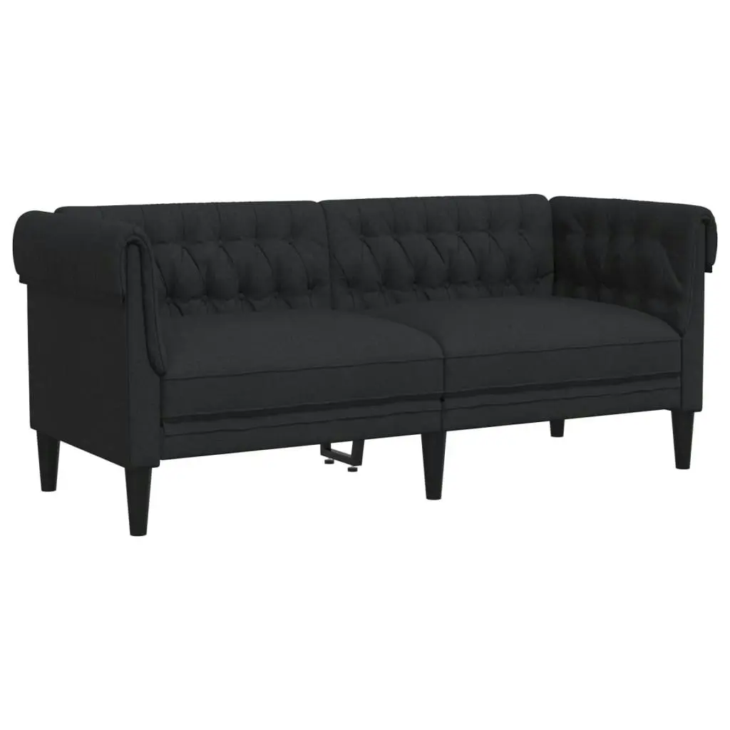 2 Piece Sofa Set Black Fabric 3209202