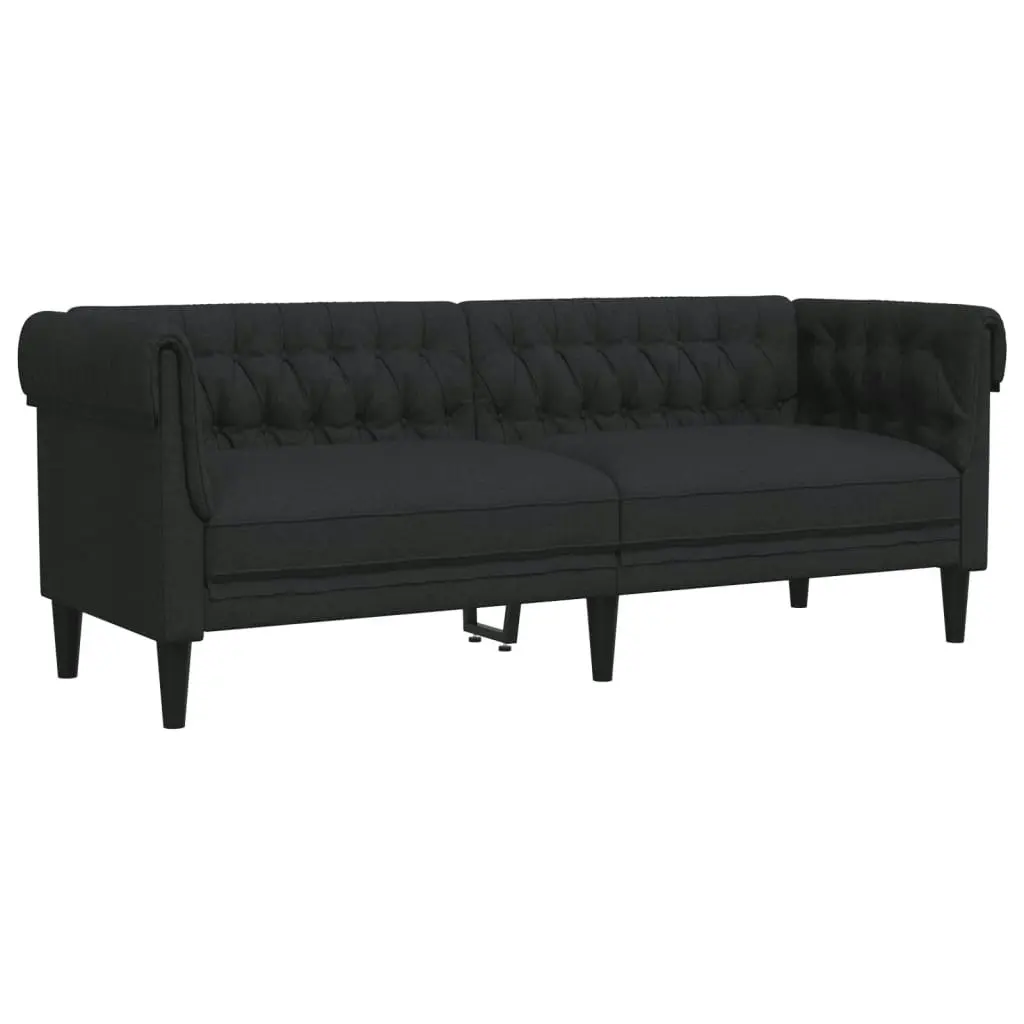 2 Piece Sofa Set Black Fabric 3209202