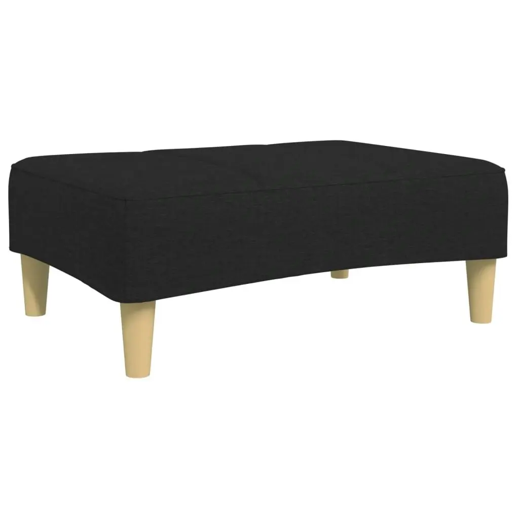 2-Seater Sofa Bed with Footstool Black Fabric 3258108