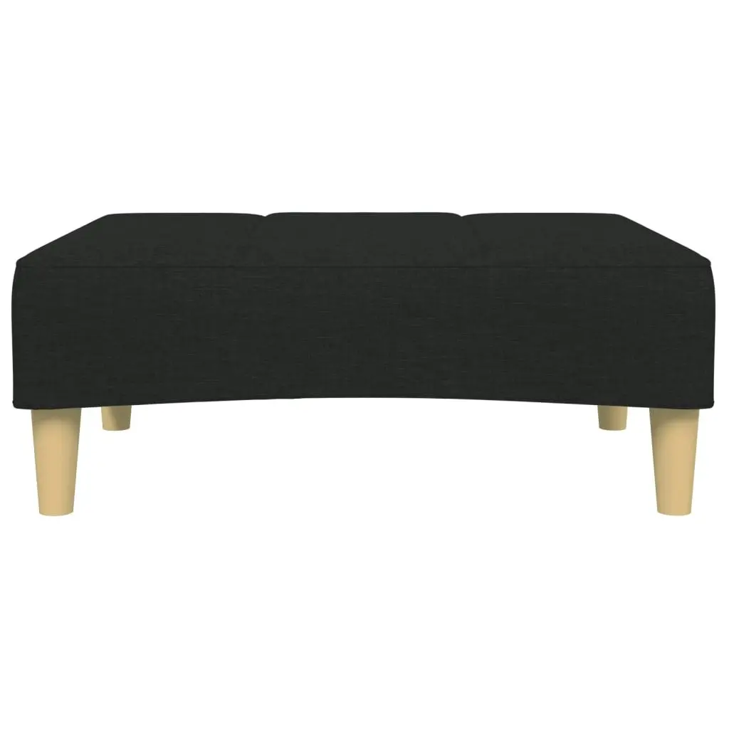 2-Seater Sofa Bed with Footstool Black Fabric 3258108