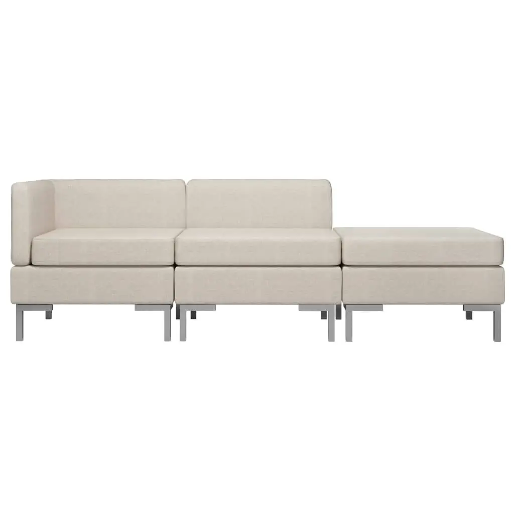 3 Piece Sofa Set Fabric Cream 287062