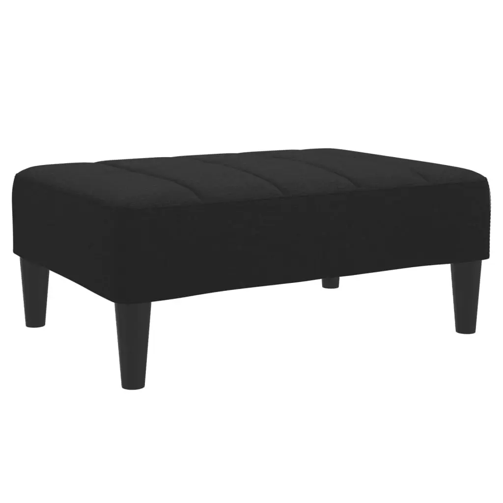 2-Seater Sofa Bed with Footstool Black Fabric 3258125