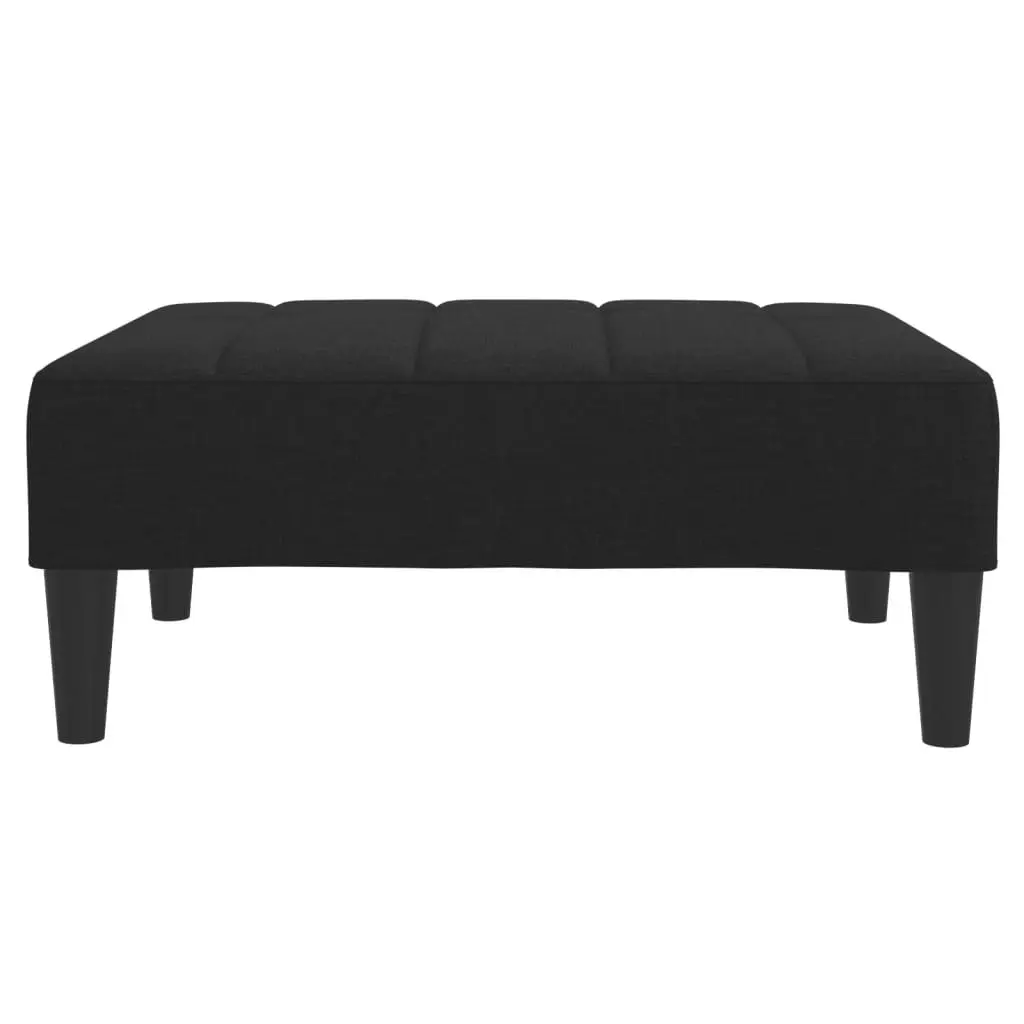 2-Seater Sofa Bed with Footstool Black Fabric 3258125