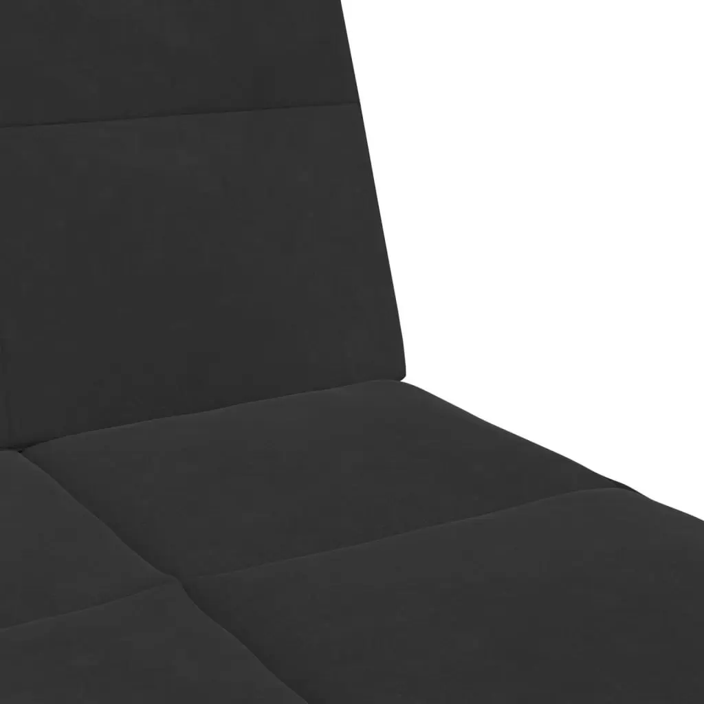 2-Seater Sofa Bed with Footstool Black Velvet 3258113