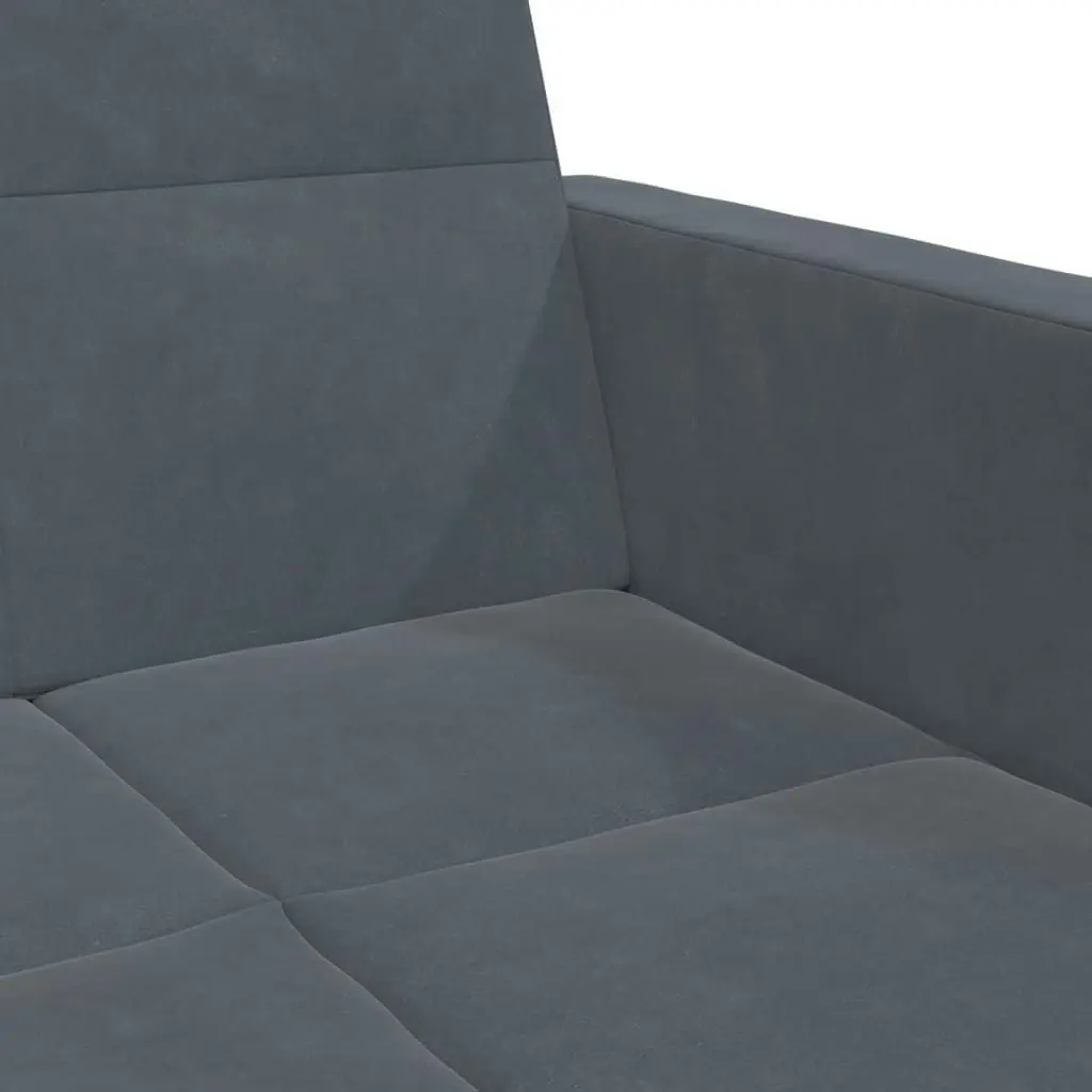 2-Seater Sofa Bed with Footstool Dark Grey Velvet 3258117