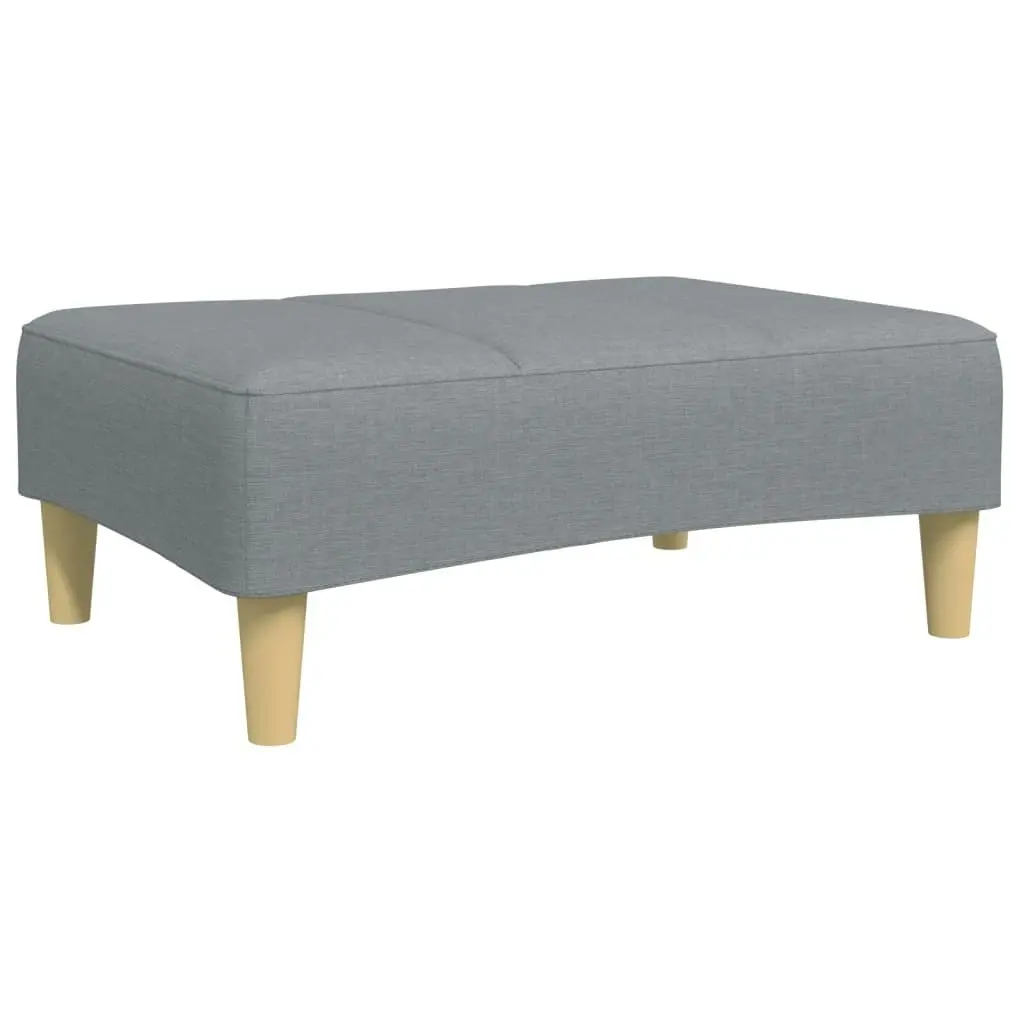 2-Seater Sofa Bed with Footstool Light Grey Fabric 3258106