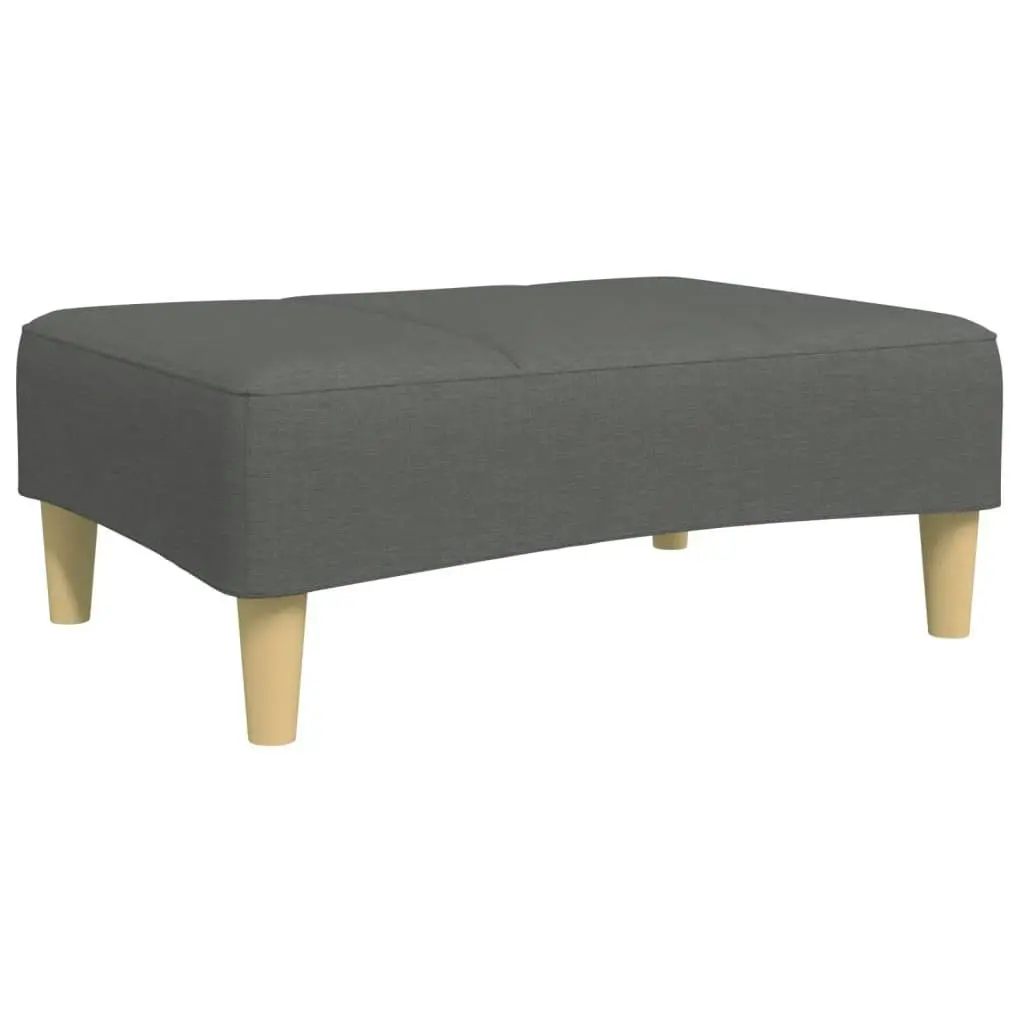 2-Seater Sofa Bed with Footstool Dark Grey Fabric 3258107