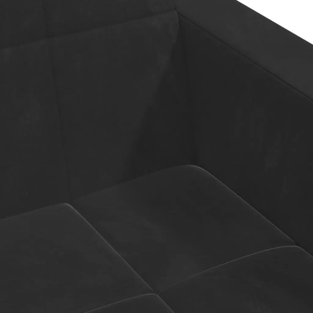 2-Seater Sofa Bed with Footstool Black Velvet 3258136