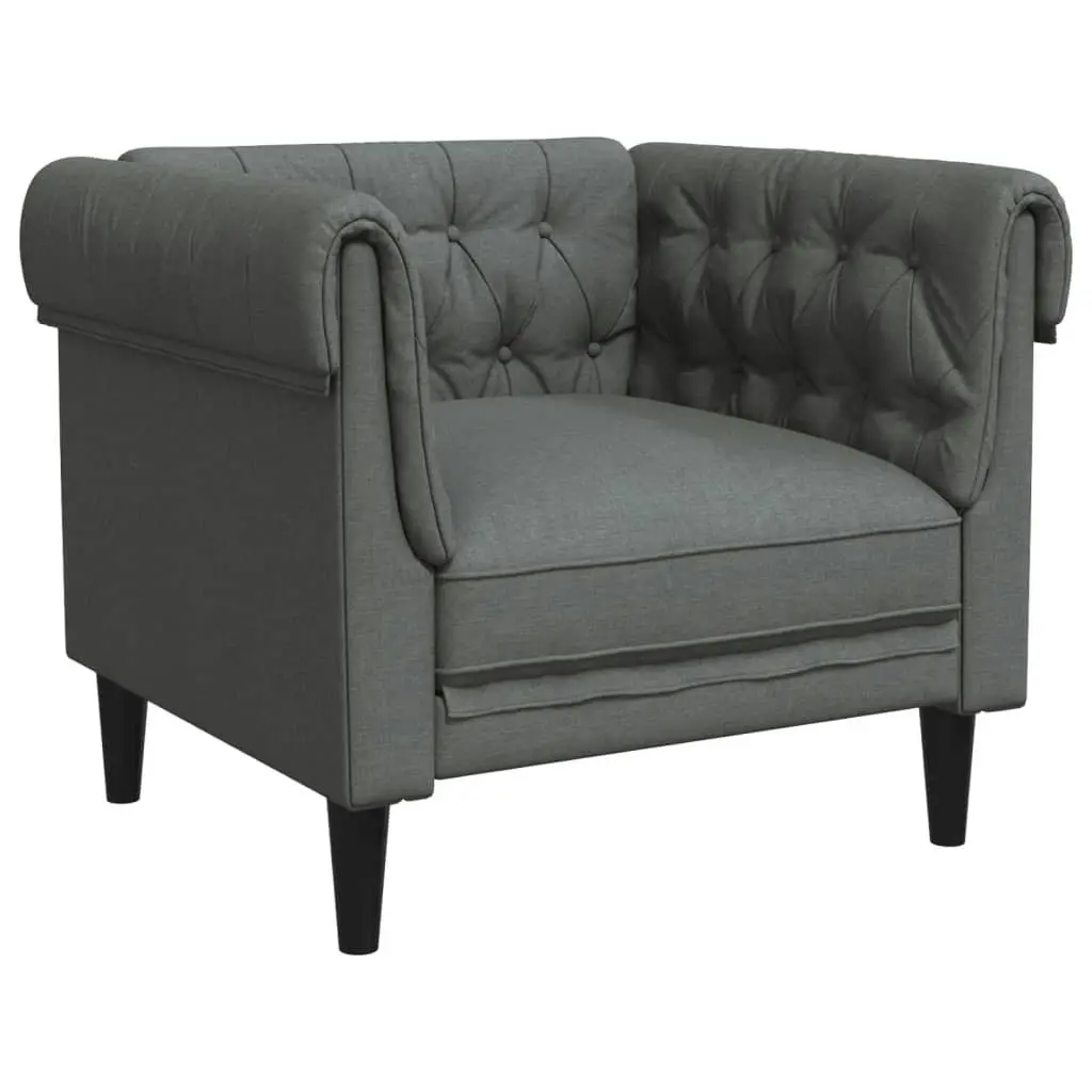 3 Piece Sofa Set Dark Grey Fabric 3209192