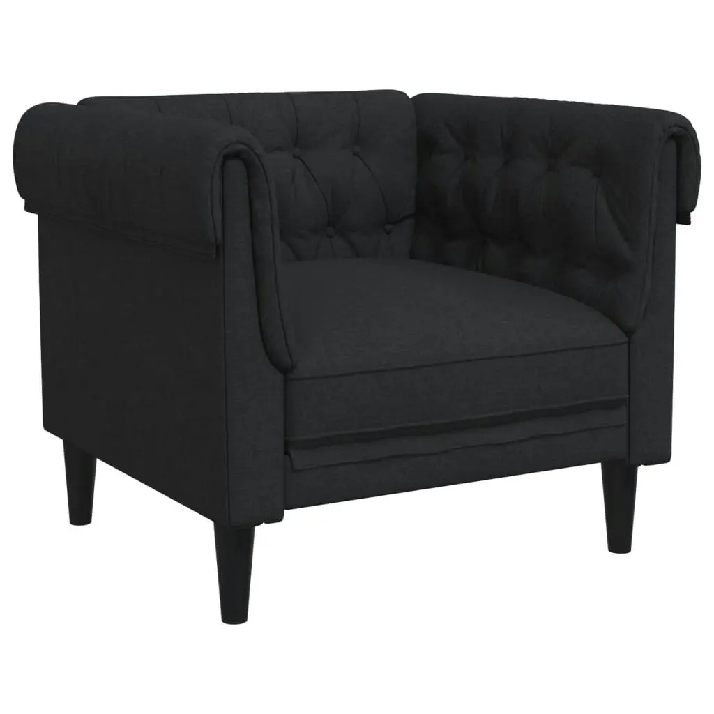 3 Piece Sofa Set Black Fabric 3209193