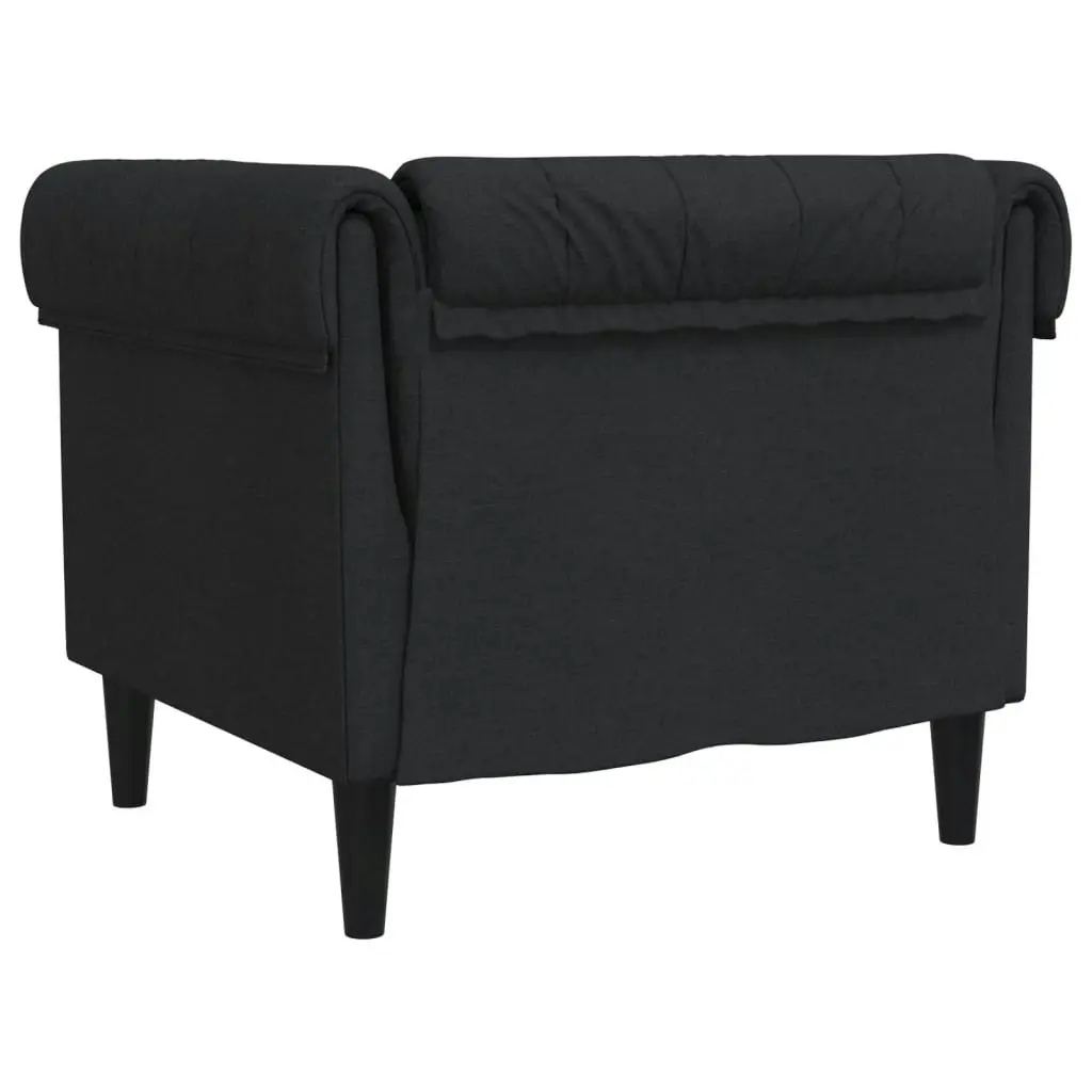 Chesterfield Sofa Chair Black Fabric 372540