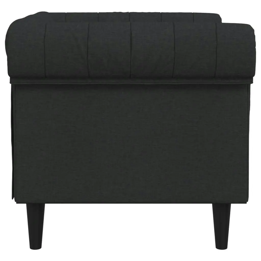 Chesterfield Sofa Chair Black Fabric 372540