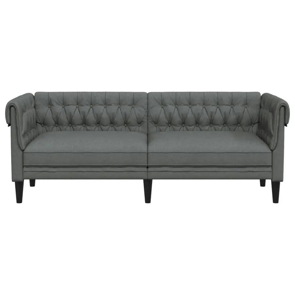 Chesterfield Sofa 3-Seater Dark Grey Fabric 372557