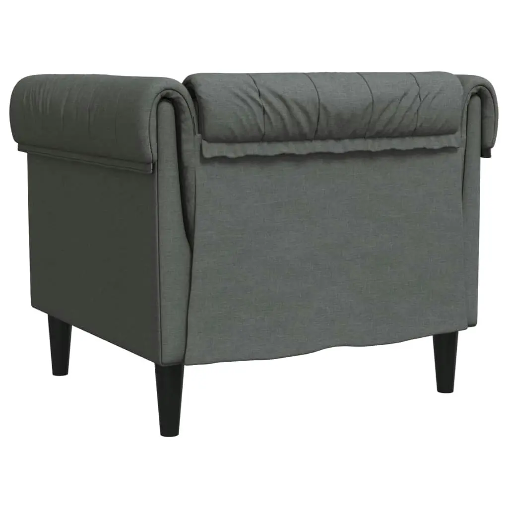 Chesterfield Sofa Chair Dark Grey Fabric 372539