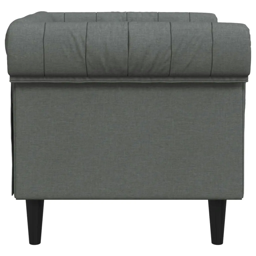 Chesterfield Sofa Chair Dark Grey Fabric 372539