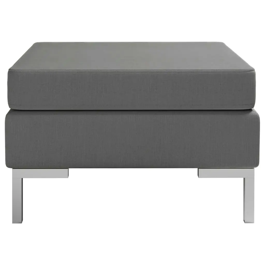 Sectional Footrest with Cushion Farbic Dark Grey 286991