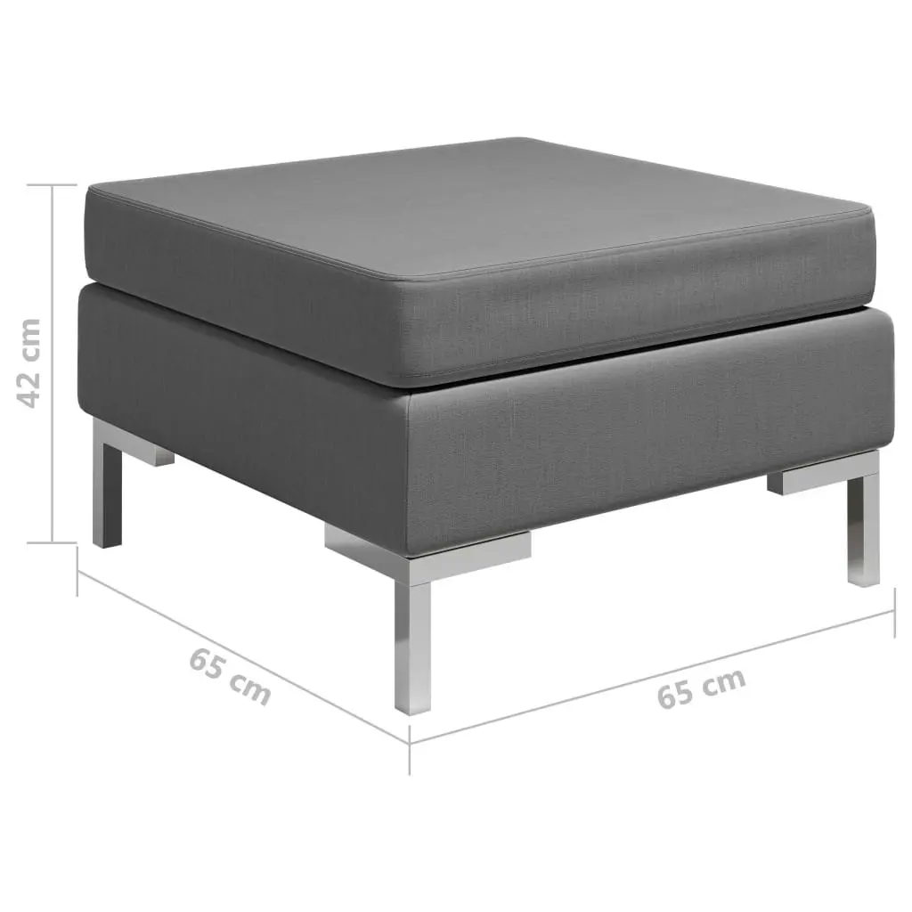 Sectional Footrest with Cushion Farbic Dark Grey 286991