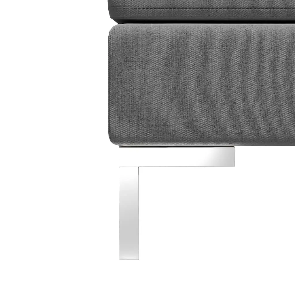 Sectional Footrest with Cushion Farbic Dark Grey 286991