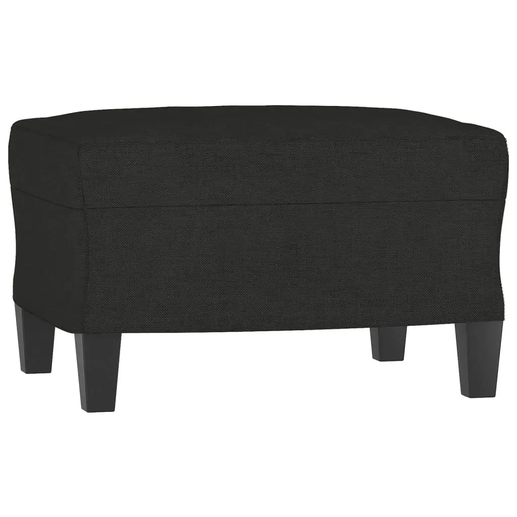 3-Seater Sofa with Footstool Black 180 cm Fabric 3201093