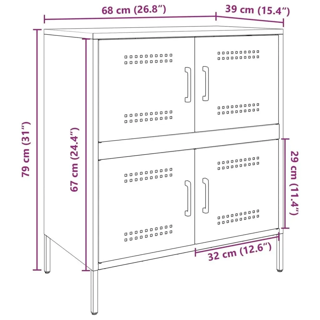 Sideboard Black 68x39x79 cm Steel 842952