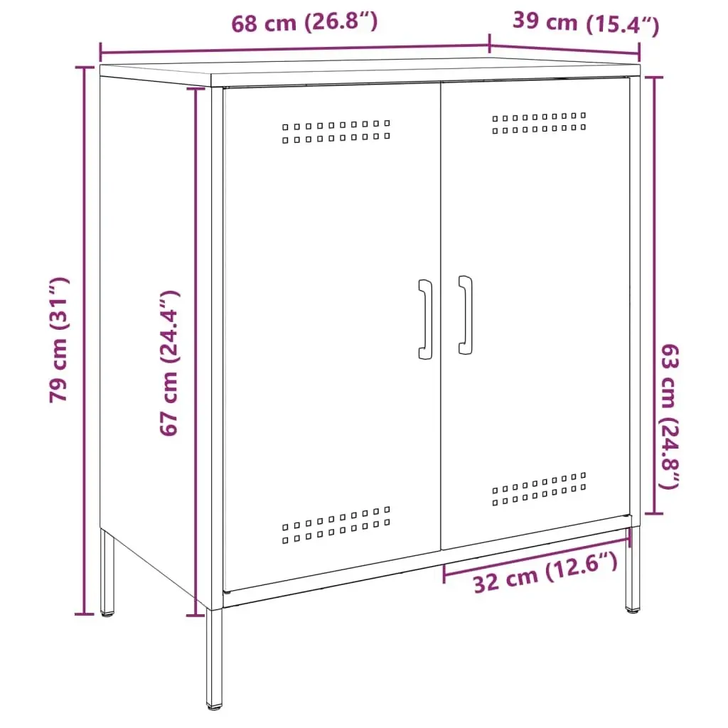 Sideboard Black 68x39x79 cm Steel 842976