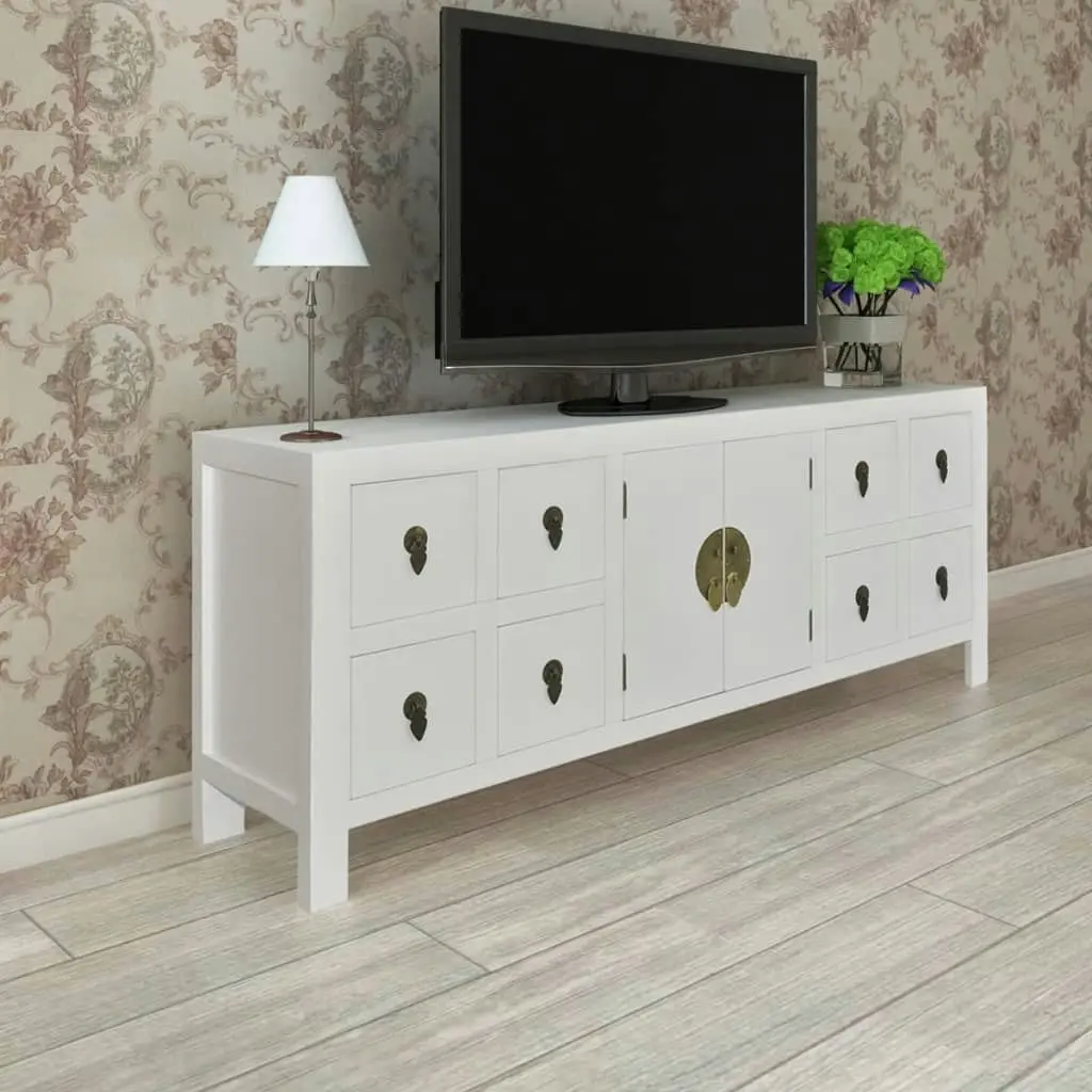 Wooden Sideboard Asian Style with 8 Drawers and 2 Doors 241733