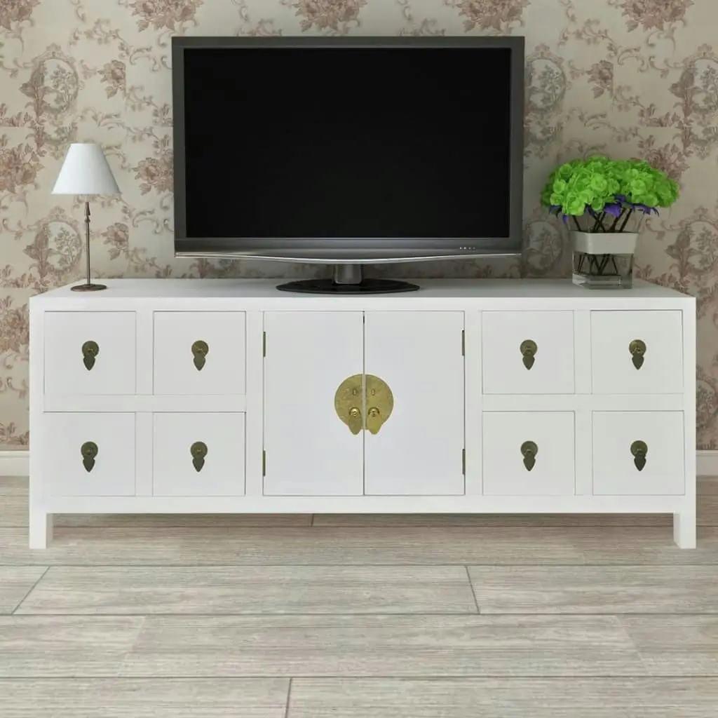 Wooden Sideboard Asian Style with 8 Drawers and 2 Doors 241733