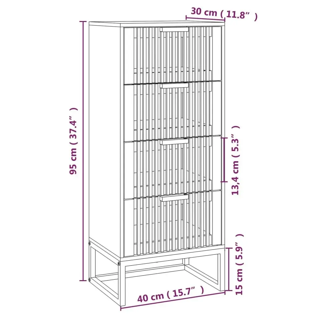 Highboard 40x30x95 cm Engineered Wood 352126