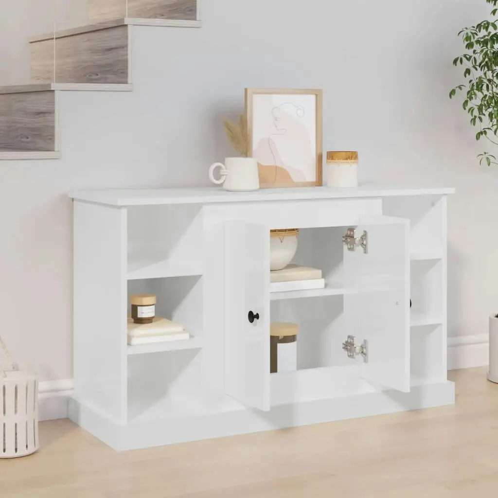 Sideboard High Gloss White 100x35.5x60 cm Engineered Wood 816442