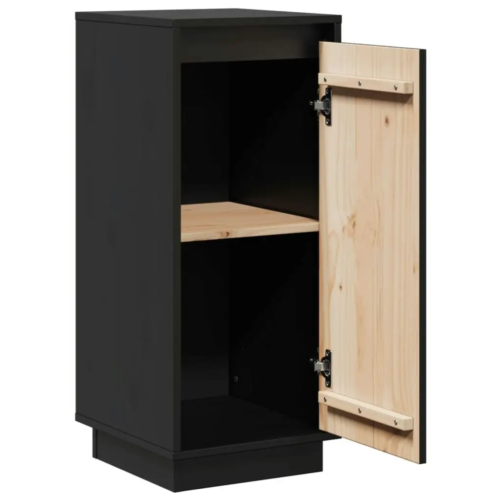 Sideboards 2 pcs Black 31.5x34x75 cm Solid Wood Pine 813359