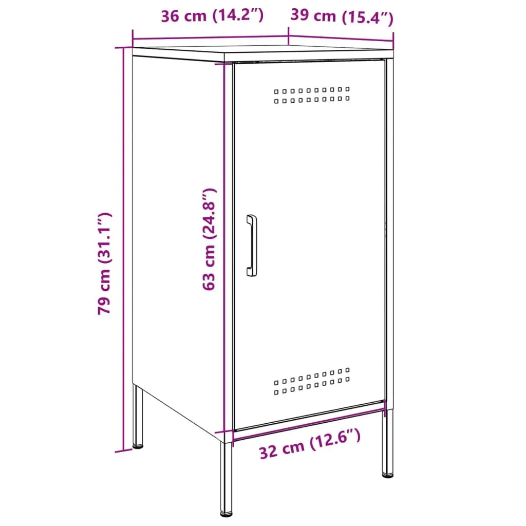 Sideboards 2 pcs Black 36x39x79 cm Cold-rolled Steel 843013