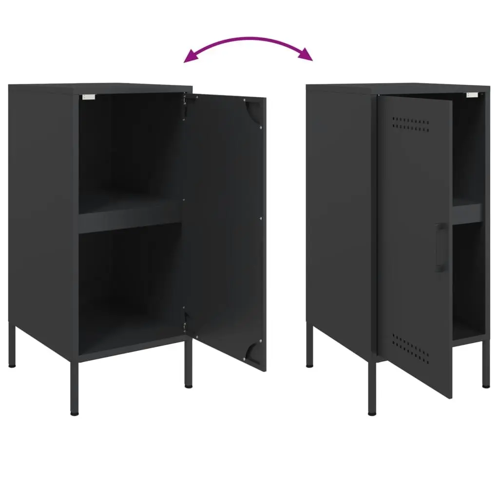 Sideboards 2 pcs Black 36x39x79 cm Cold-rolled Steel 843013