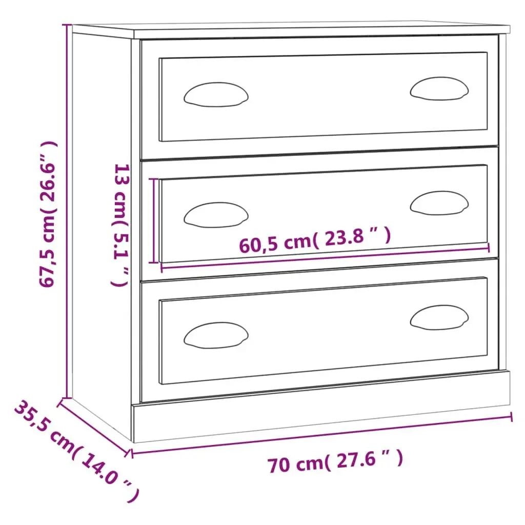 Sideboards 2 pcs Black Engineered Wood 3185240