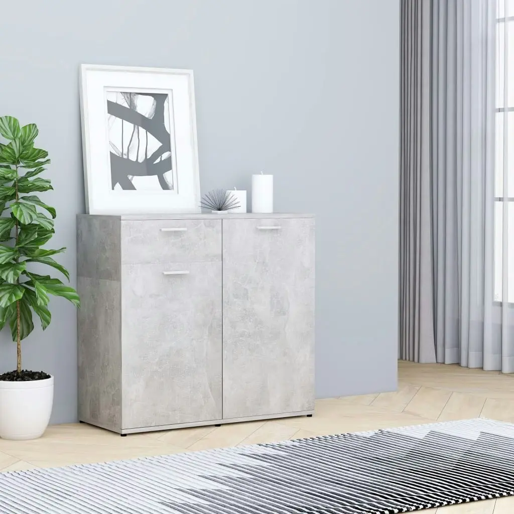 Sideboard Concrete Grey 80x36x75 cm Engineered Wood 801827