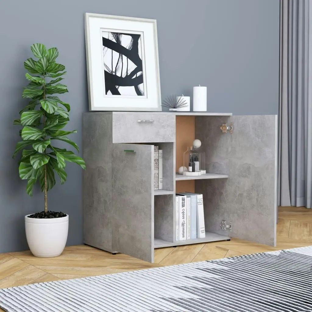 Sideboard Concrete Grey 80x36x75 cm Engineered Wood 801827