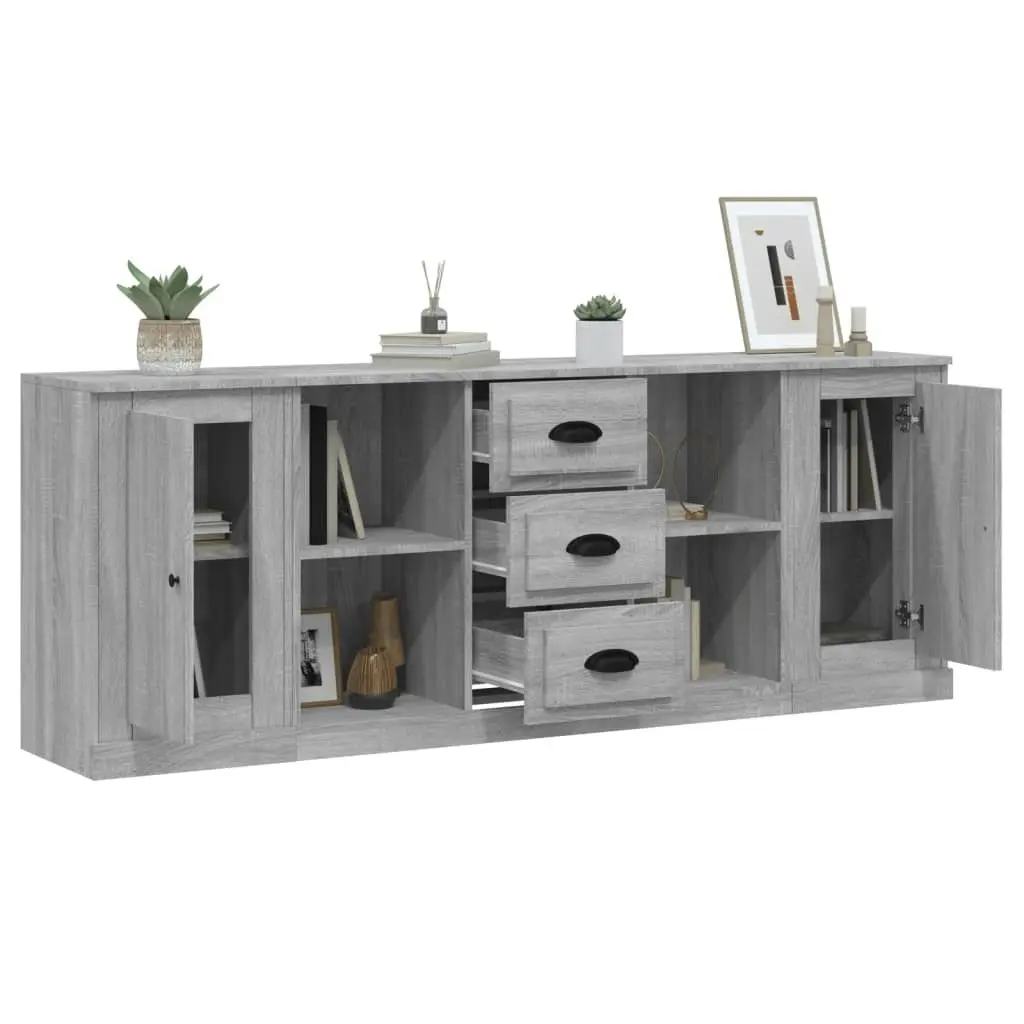 Sideboards 3 pcs Grey Sonoma Engineered Wood 3185261