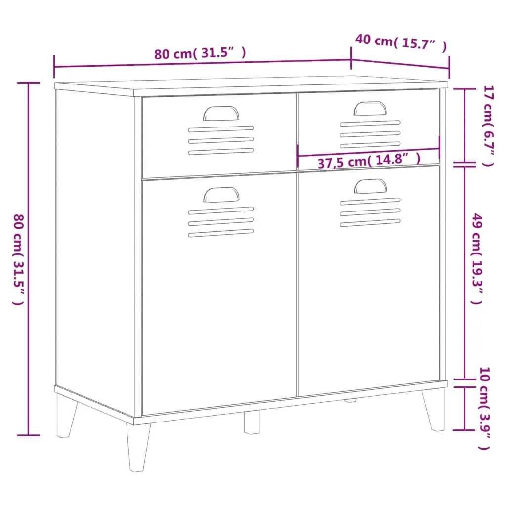 Sideboard VIKEN White 80x40x80 cm Engineered Wood 374935