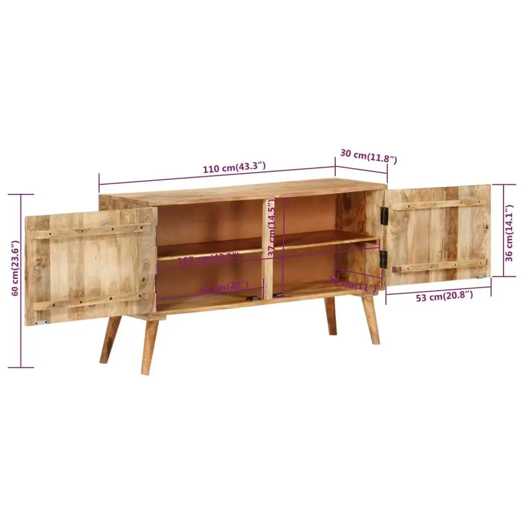 Sideboard Solid Mango Wood 110x30x60 cm 246145