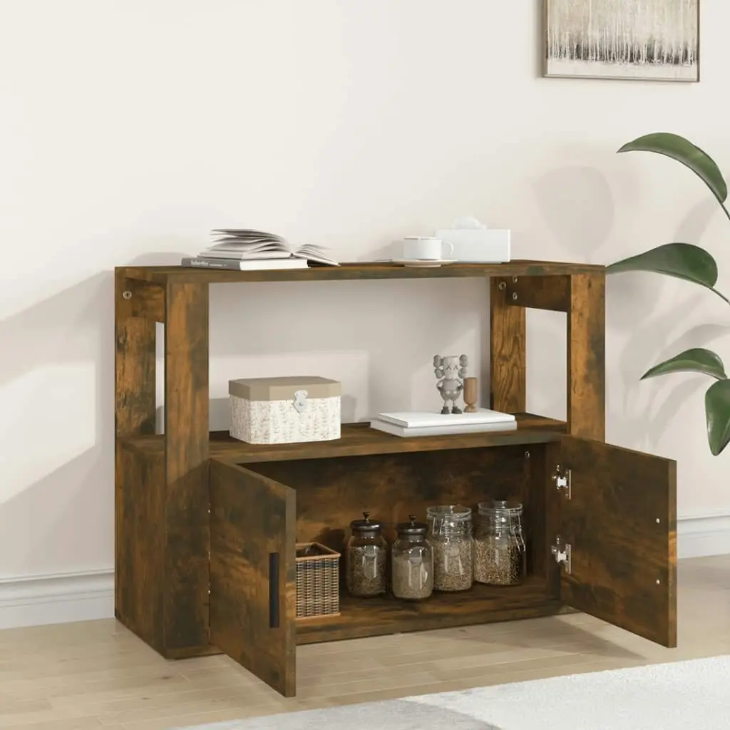 Sideboard Smoked Oak 80x30x60 cm Engineered Wood 819457