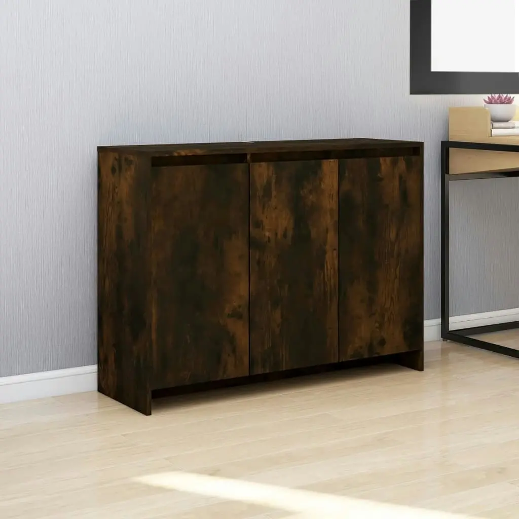 Sideboard Smoked Oak 102x33x75 cm Engineered Wood 813014