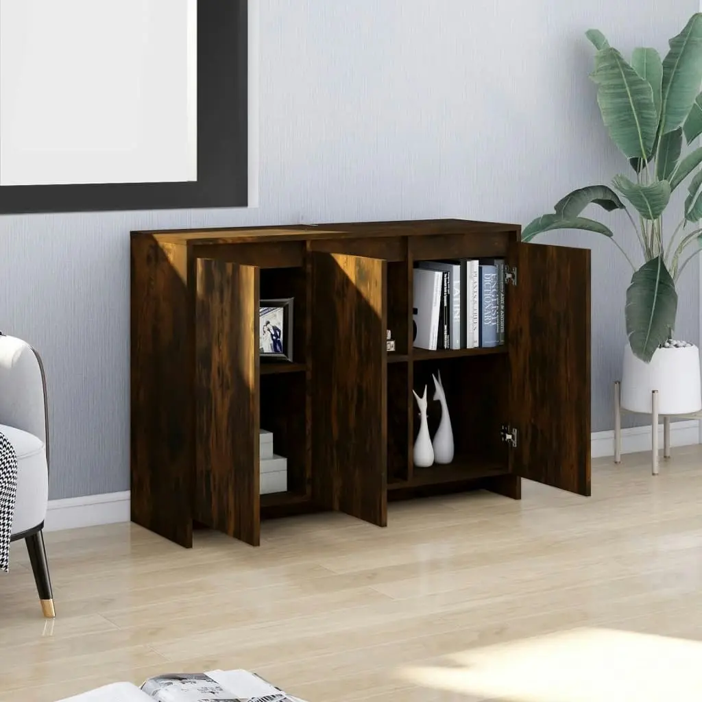 Sideboard Smoked Oak 102x33x75 cm Engineered Wood 813014