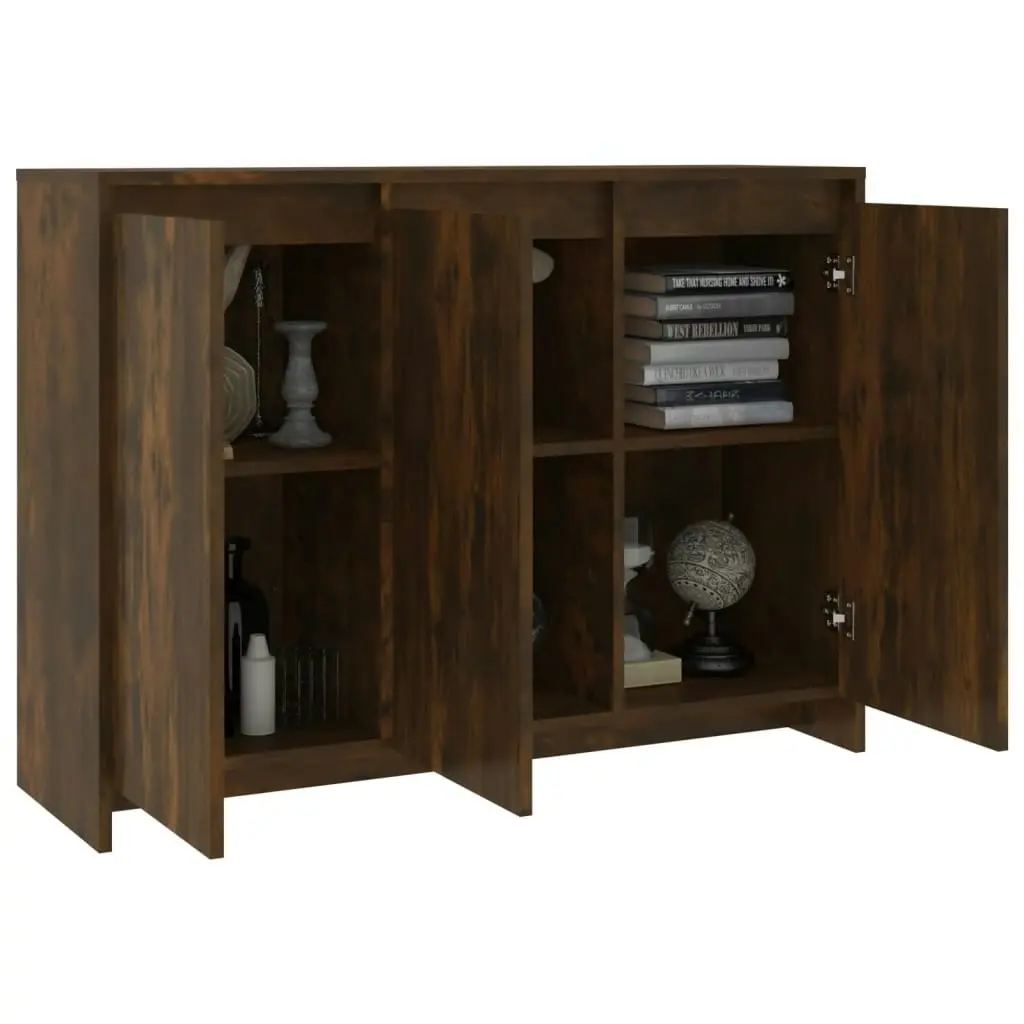 Sideboard Smoked Oak 102x33x75 cm Engineered Wood 813014