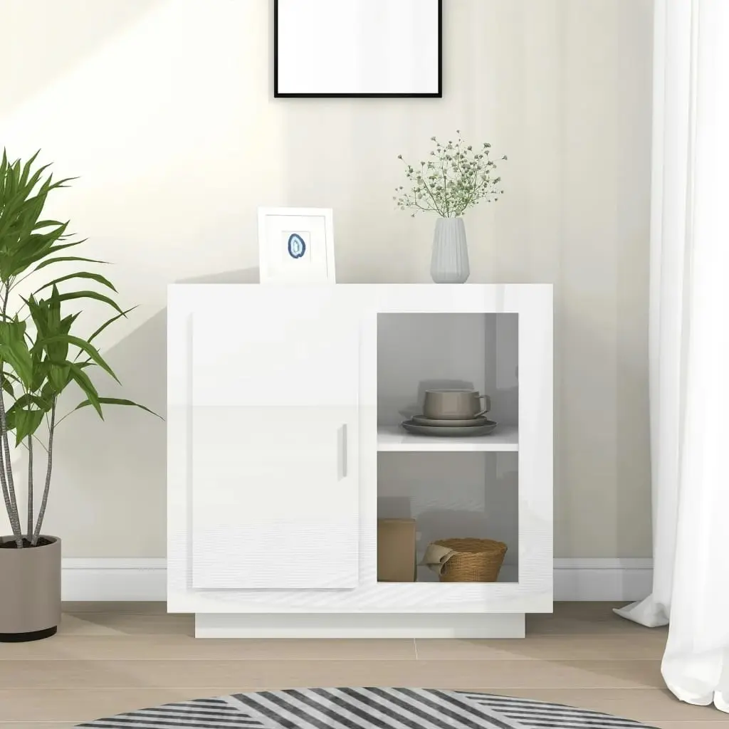 Sideboard High Gloss White 80x40x75 cm 811832