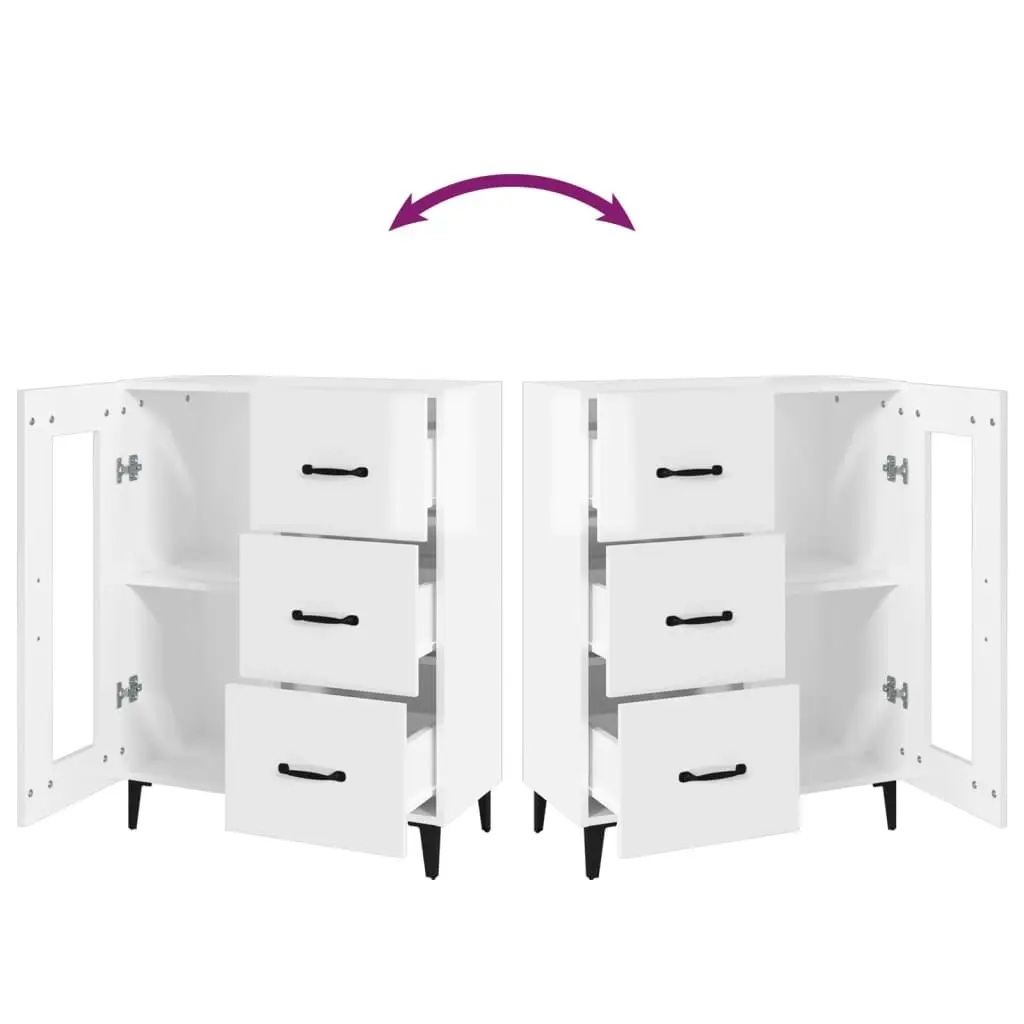 Sideboard High Gloss White 69.5x34x90 cm Engineered Wood 812219