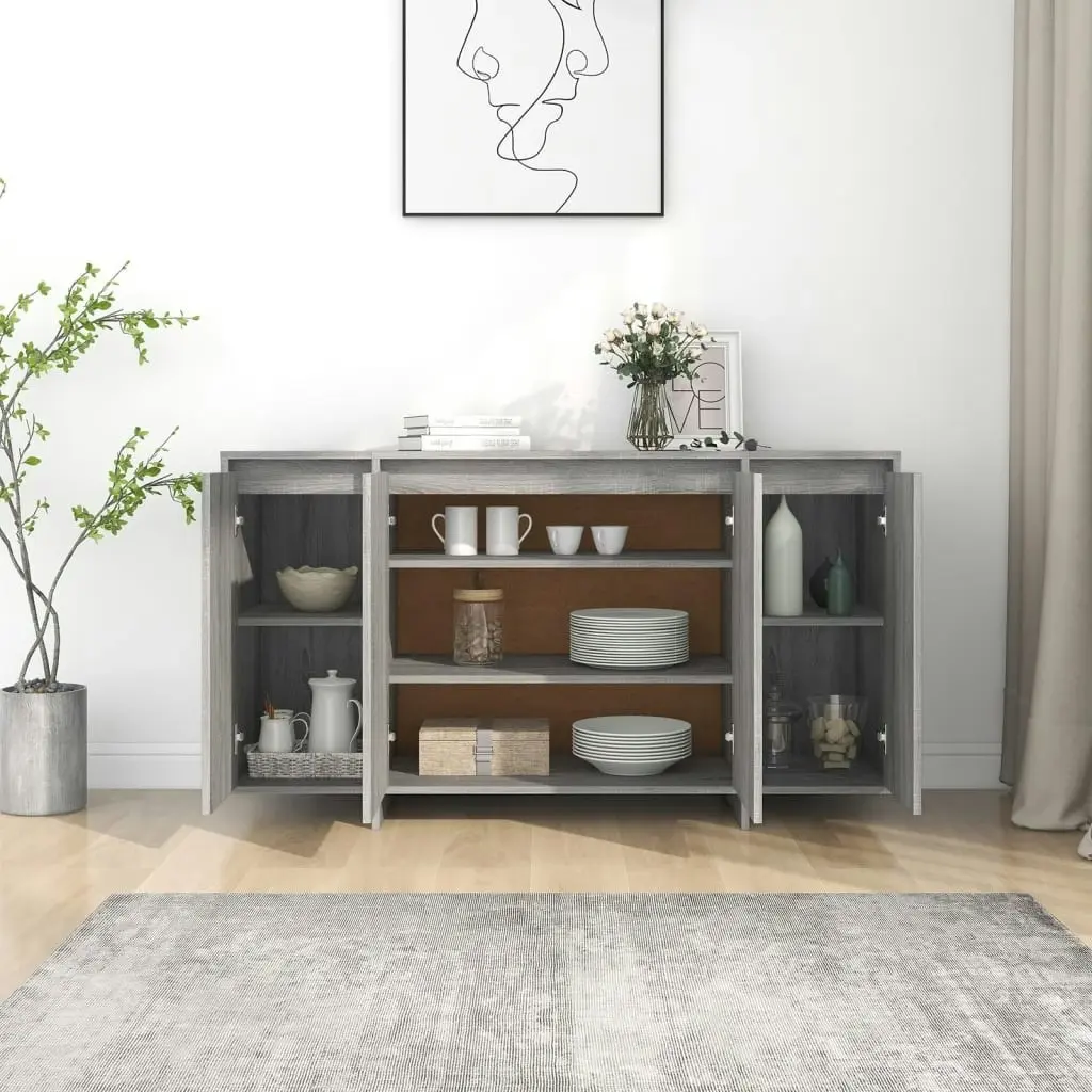 Sideboard Grey Sonoma 135x41x75 cm Engineered Wood 813057