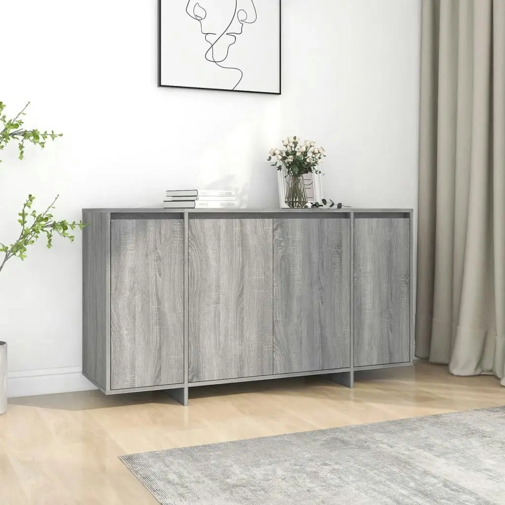 Sideboard Grey Sonoma 135x41x75 cm Engineered Wood 813057