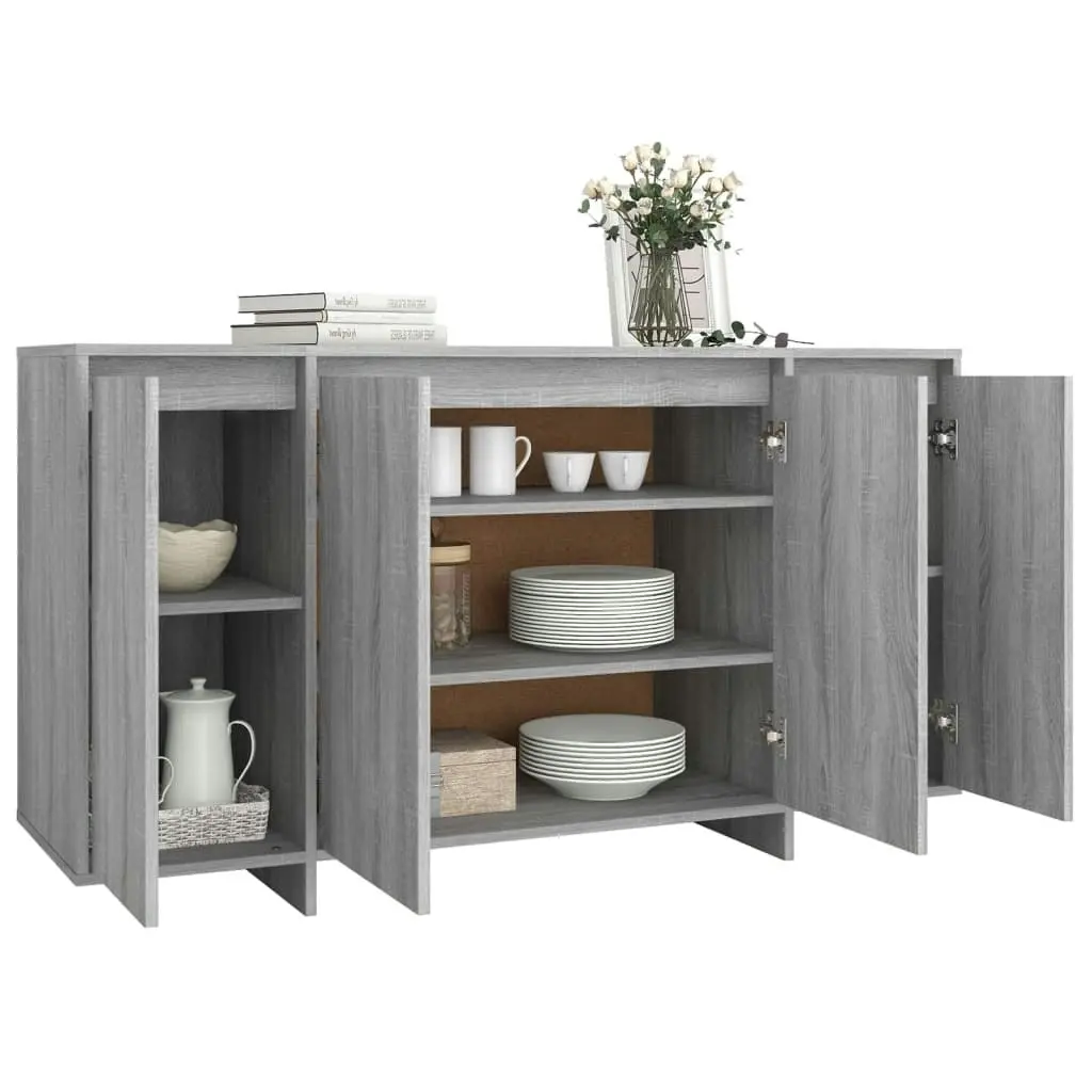 Sideboard Grey Sonoma 135x41x75 cm Engineered Wood 813057